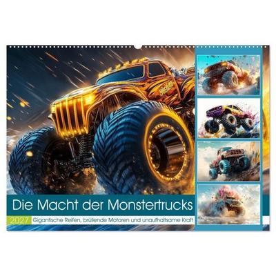Die Macht der Monstertrucks (Wandkalender 2027 DIN A2 quer), CALVENDO Monatskalender