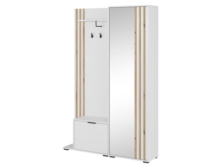 GARDEROBENSCHRANK NELIANA 131/192/40 cm Modern Garderobe-Set Weiß