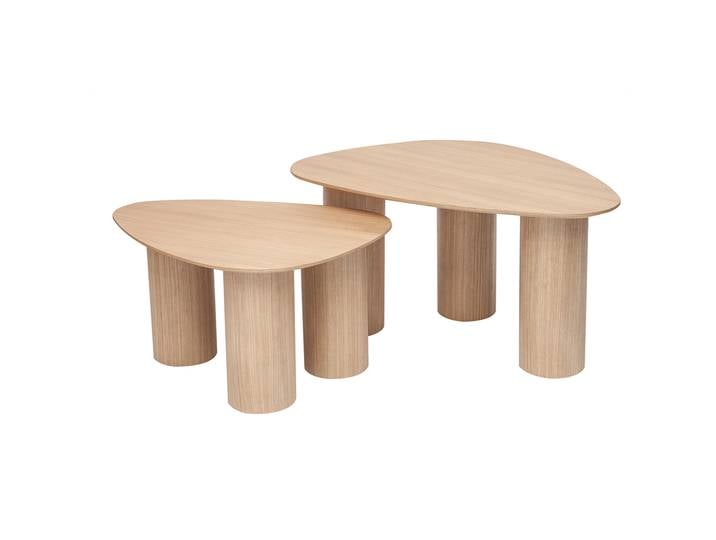 Tables basses gigognes design en bois clair (lot de 2) FOLEEN