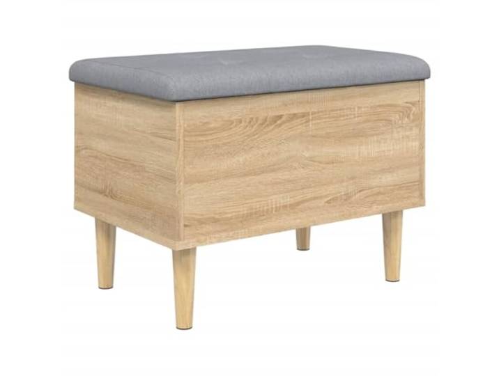 HBBMGYD Sitzbank mit Aufbewahrung, Sonoma-Eiche, 62 x 42 x 46 cm, aus Holz Gepolsterte Sitzfläche, Stützscharniere, großer Raum, Flur, Wohnzimmer, Kleidung, Spielzeug, Kissen, max. 110 kg