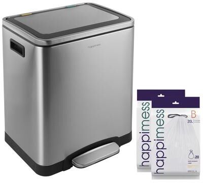 happimess Elmo Rectangular 8-Gallon Double Bucket Trash Can with Soft-Close Lid