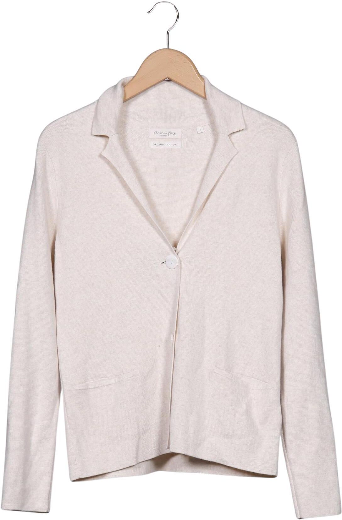 Christian Berg Damen Strickjacke, Cremeweiß, Gr. S, Baumwolle - Second Hand