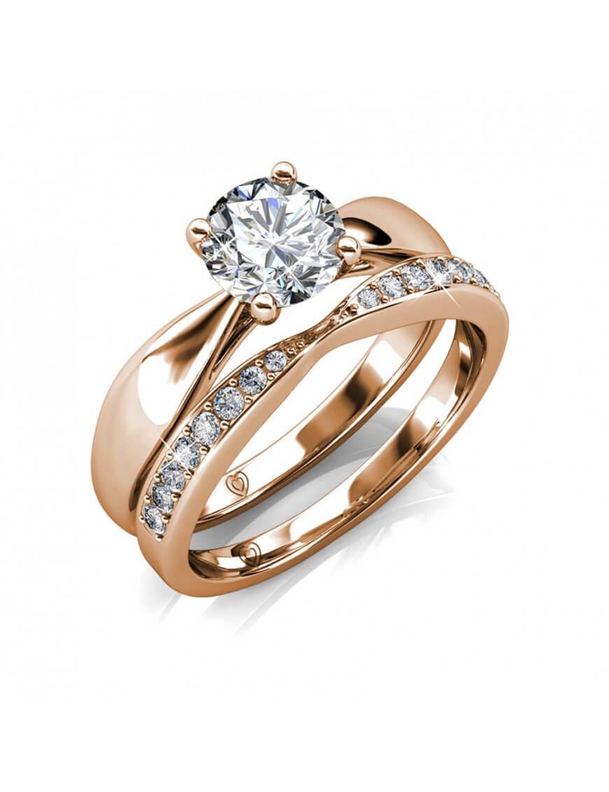 Prestige Ring - Roségold und Kristall