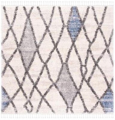 SAFAVIEH Berber Fringe Shag Mena Trellis Rug