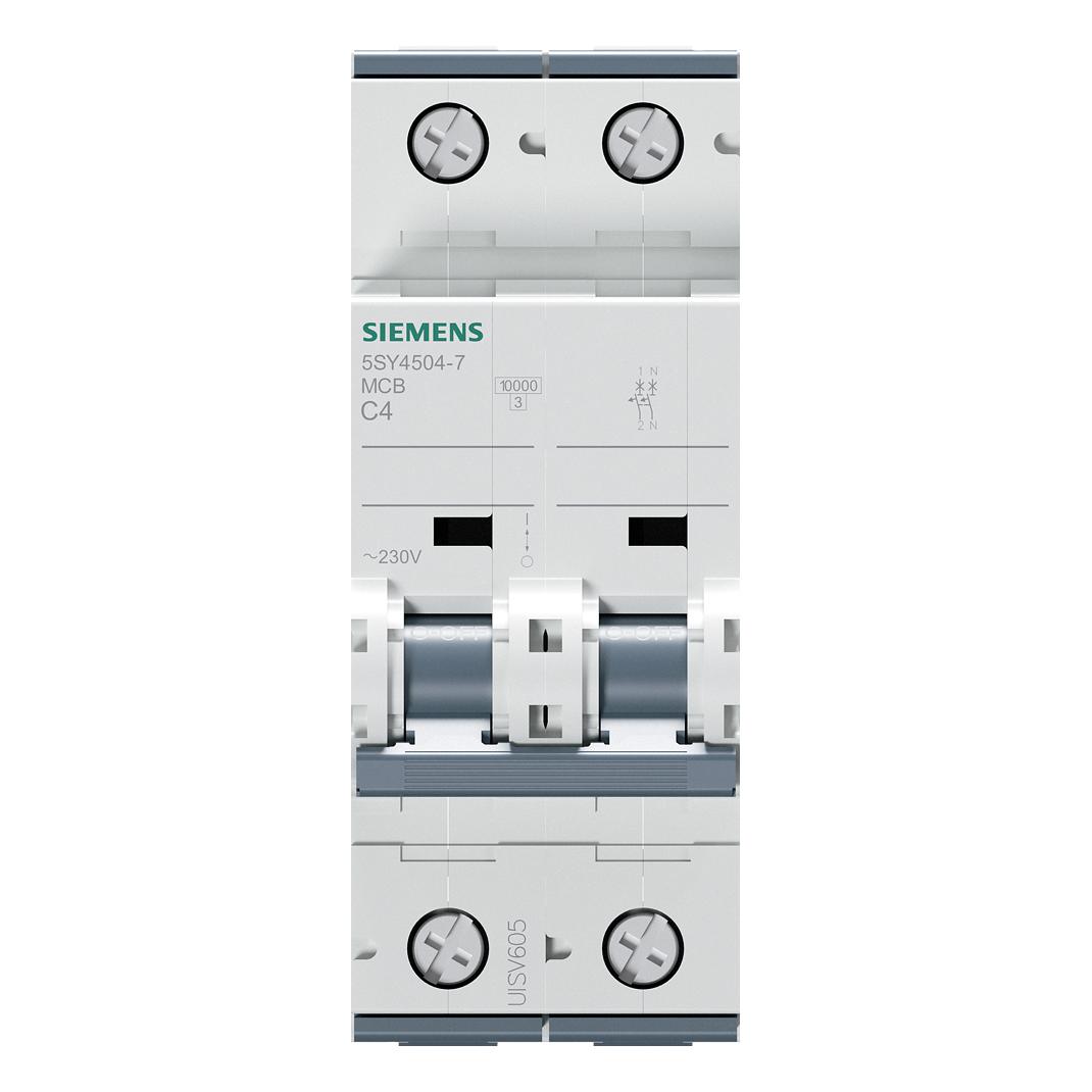 Siemens MCB 1+N Pole Type C 10kA 4A 230V (4 A) (5SY4504-7)