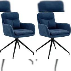 CLP 2er Set Esszimmerstuhl Somers Stoff blau