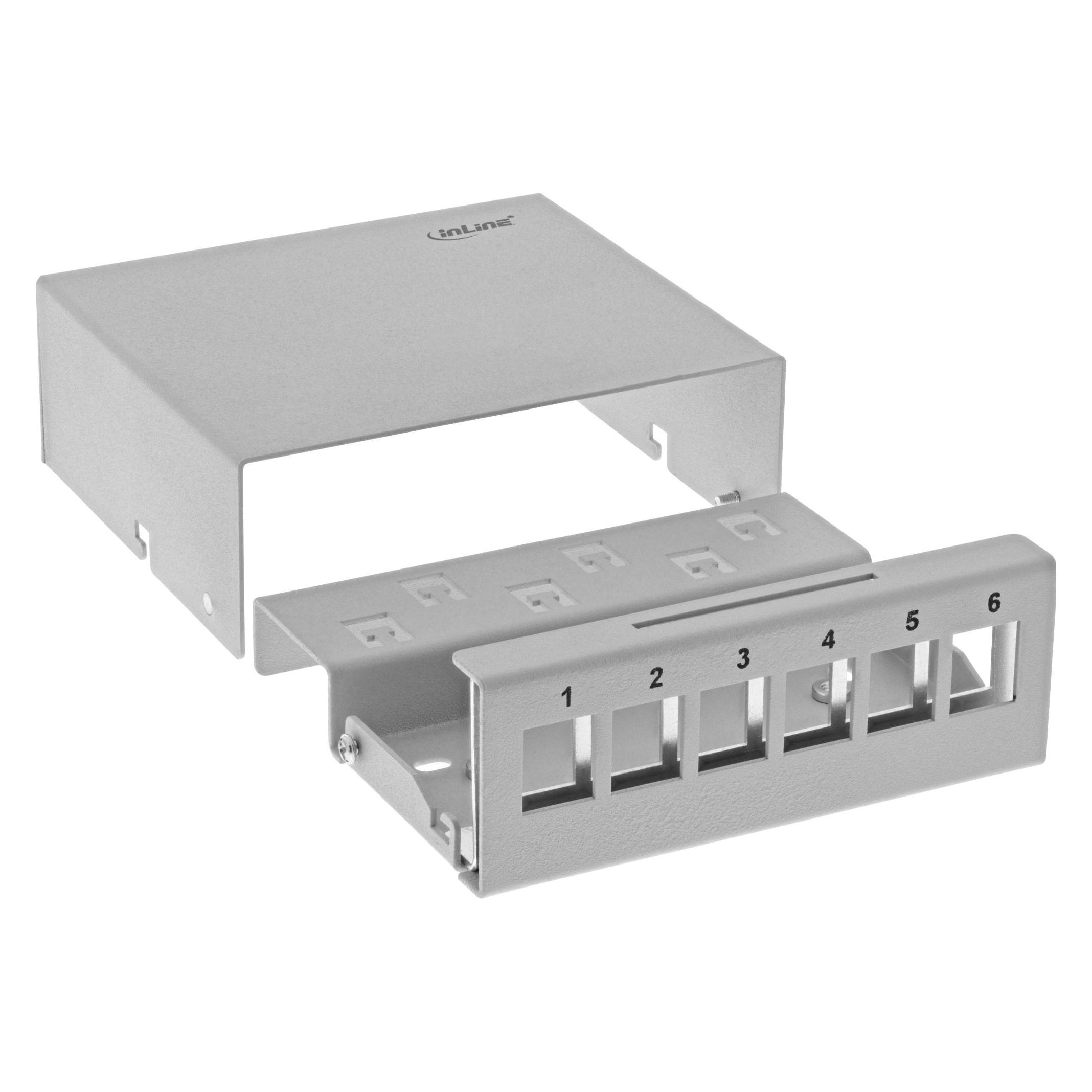 InLine Patchfeld-Dose Aufputz für 6x Keystone RJ45 (76266)