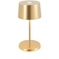 Zafferano Olivia Pro Mini-LED-Tischleuchte, Gelbgold, wiederaufladbar und dimmbar - 2200-2700-3000K, 9 Stunden bei maximaler Leistung