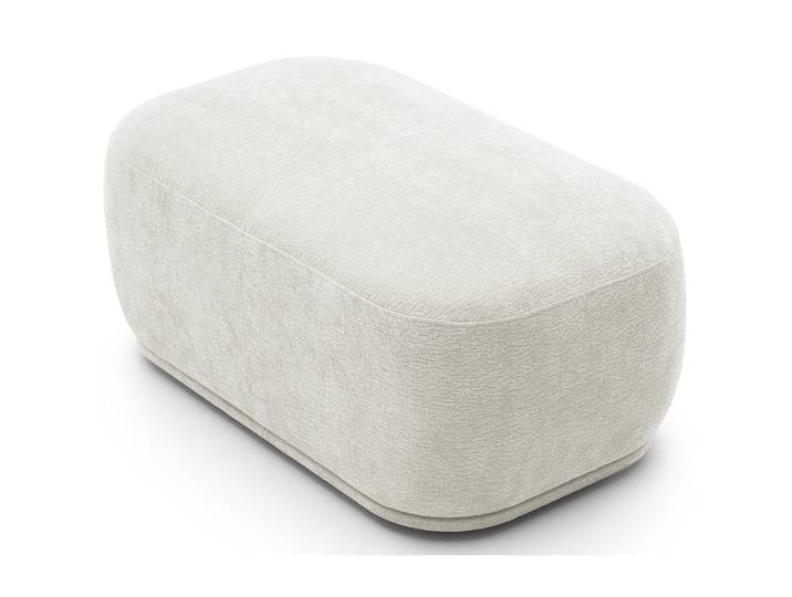 Modulares rechteckiges Pouf Bommo in cremefarbenem Chenille