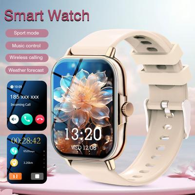 Inspire Daily Merch Fitness Tracker Smart Watch For Men And Women Wireless Calling Sports Smart Watch Screen gold