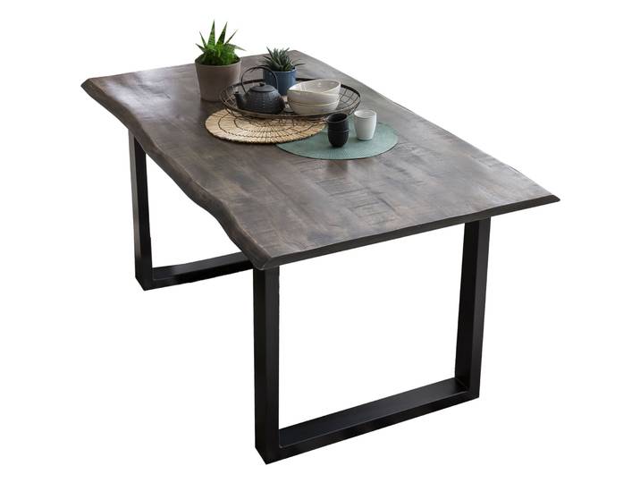 Esstisch Locarno Mango grau Massivholz B 160 T 85 cm - Esstisch