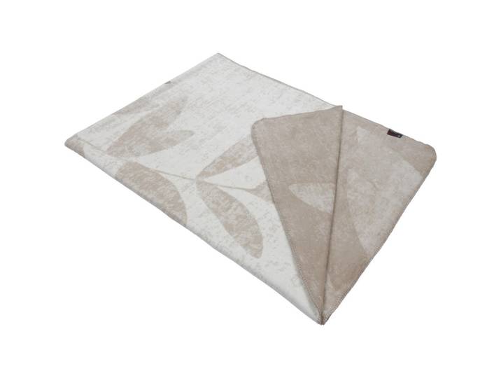 Bio:Vio Wohndecke, Beige, Textil, Floral, 140x200 cm, Textiles Vertrauen - Oeko-Tex®, Gots, Made in Germany, Oeko-Tex® Made IN Green, Kettelrand, pflegeleicht, atmungsaktiv, Heimtextilien, Wohntextilien, Decken, Kuscheldecke
