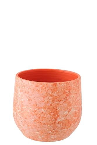 J-Line Bloempot Keramiek Oranje/Wit Large