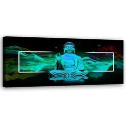 WANDBILD türkisfarbene buddha abstraktion