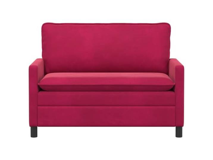 KTHLBRH Sofa 2-Sitzer Samt Weinrot 126 cm Metallrahmen, gepolstert, modernes Design, einfache Montage, Verwendung im Innenbereich