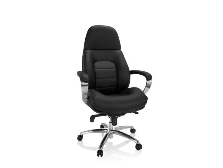 Siège pivotant XXL - hjh OFFICE - BRENTON XXL - Noir - similicuir