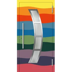 Aluminium Haustür RC2 "MEIKE" 78 mm Edelstahl Wunsch-RAL-Farbe außen öffnend DIN rechts