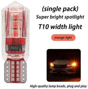 Inspire Select T10 Ice Blue LED Car Bulb Super Bright 12V Plug and Play Interior, License Plate, Reading & Clearance Light orange Light 1 Pc