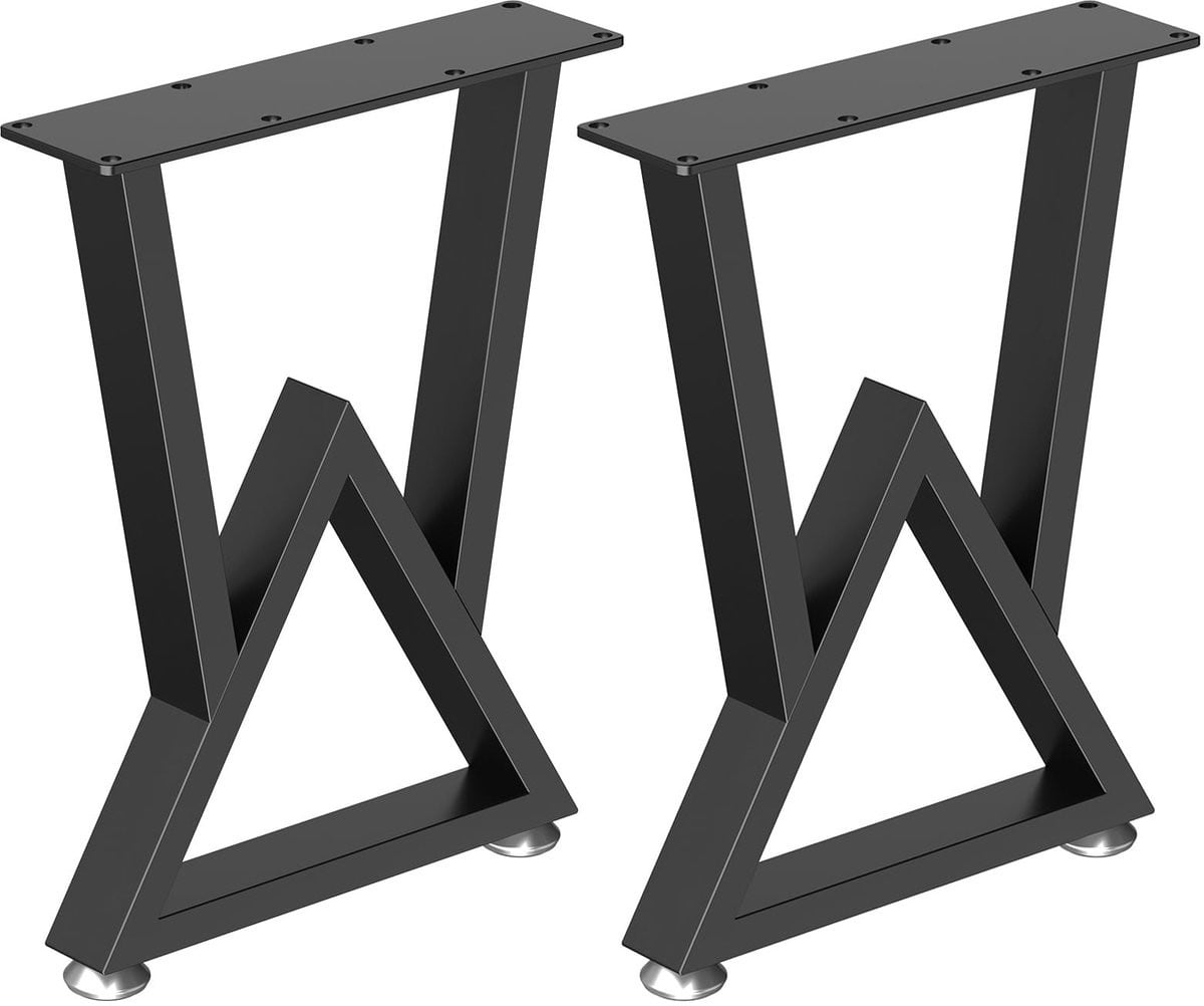 Solidchoice Industriële Tafelpoten V-vorm Zwart 41.5 x 30 cm