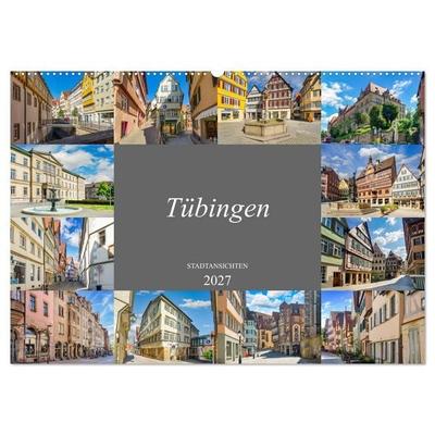Tübingen Stadtansichten (Wandkalender 2027 DIN A2 quer), CALVENDO Monatskalender
