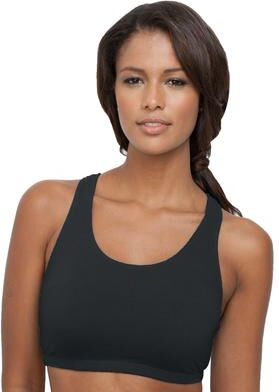 Plus Size Women's Leading Lady® Serena Low-Impact Wireless Active Bra 0514 by Leading Lady in Black (Size 42 B/C/D)