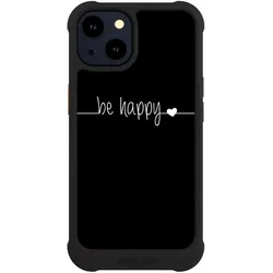 Nivocase Hülle für Apple iPhone 14 Stossfeste Handyhülle NIVOmax Case Schwarz Glück Sprüche Statement (Apple iPhone 14), Smartphone Hülle, Schwarz