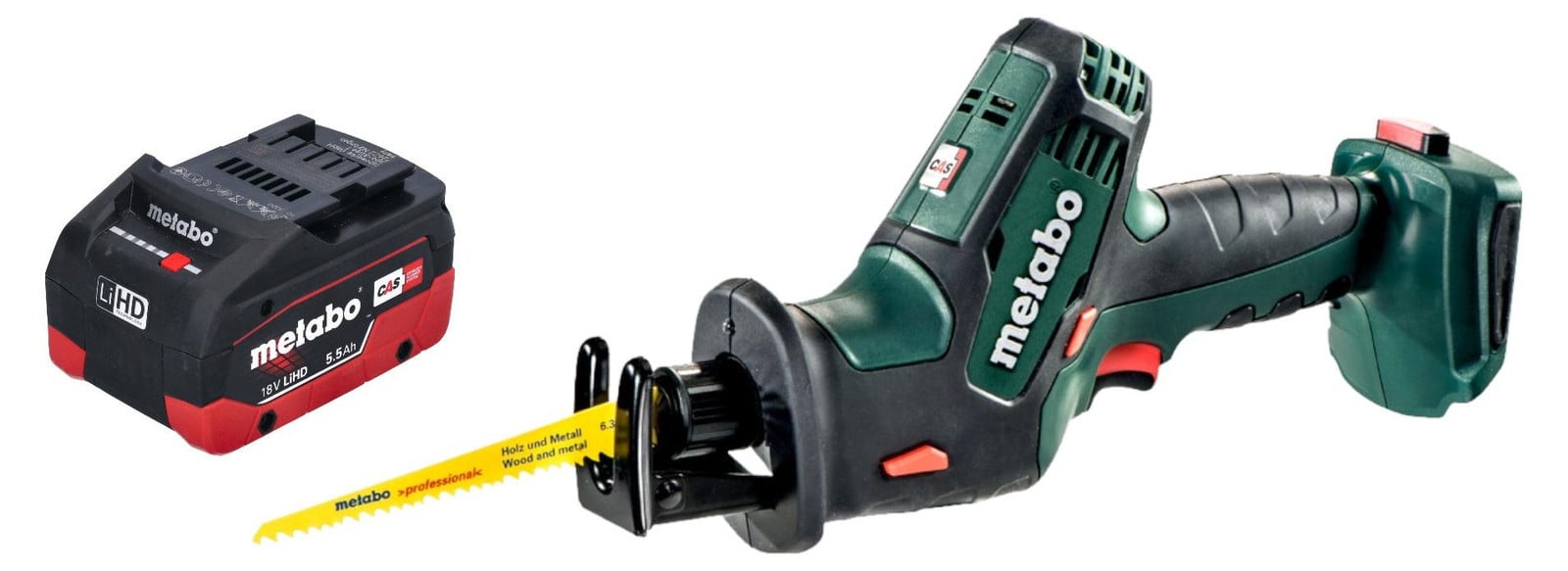 Metabo SSE 18 LTX Compact accu reciprozaag 18 V met 1x 5,5 Ah LiHD accu