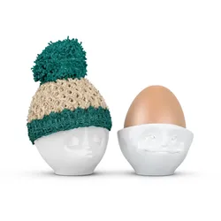 FIFTYEIGHT Eierbecher Mützchen elfenbein/smaragd