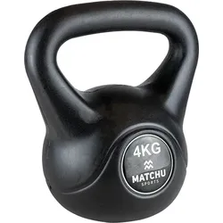 Matchu Sports Kettlebell 4 KG - Schwarz - 15cm - 22cm - 4 kg - Kunststoff