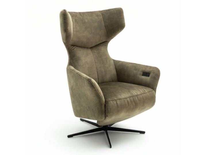 Contur Einrichten Noto Relax II Sessel mit Relaxfunktionen - Velours Ispra 59 moss - ohne Zusatzausstattung Drehfunktion, automatische Fußteilverstellung, automatische Relaxfunktion, automatische Rückenteilverstellung Modern, Zeitlos