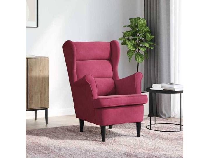 Rouge Fauteuil rouge bordeaux velours - Fauteuil simple H16869