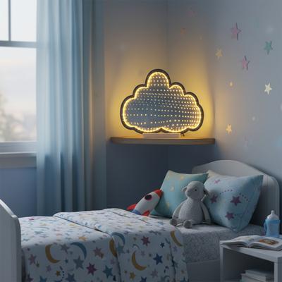 OTTO HOME LED Dekolicht "Evvina - Wolke", gelb (warmweiß), H: 25cm, 1 Stk., Leuchten, Infinity Effekt, Deko für Innen, beidseitig beleuchtet, Nachtlicht