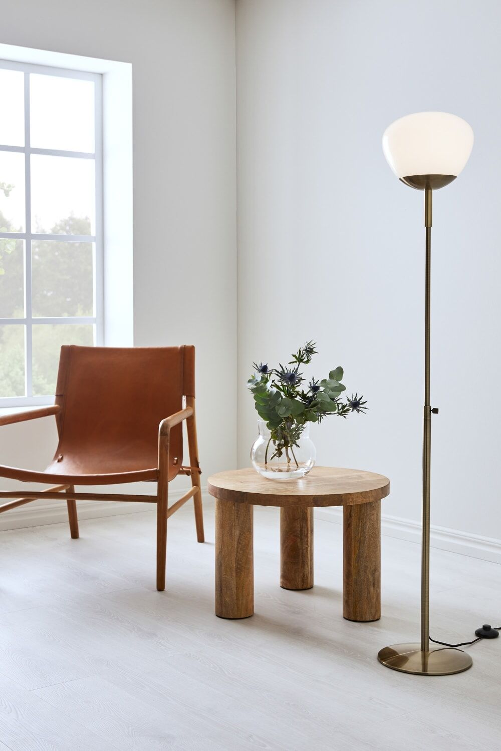 Markslöjd Lampadaire 1xe27 laiton antique et blanc Doré 26x150x26cm