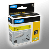Dymo Schrumpfschlauch IND 18052 (S0718270) schwarz auf gelb 6mm x 1,5m