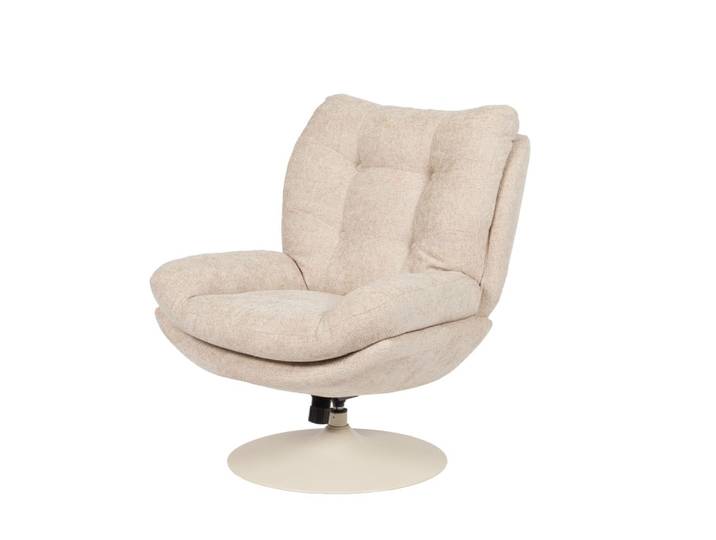 Fauteuil en tissu beige beige en polyester