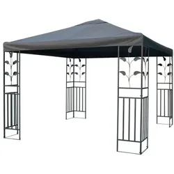 Lex Metallpavillon 3x3 m Pavillon Pergola Gartenpavillon Partyzelt Festzelt stabil dunkelgrau : Dunkelgrau