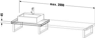 Duravit LC103C05555 LC Kons 8002000x550x45 Ei Marmoriert