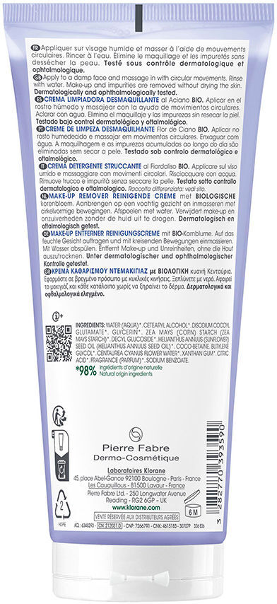 Klorane Al Aiano Bio crème nettoyante 200 ml
