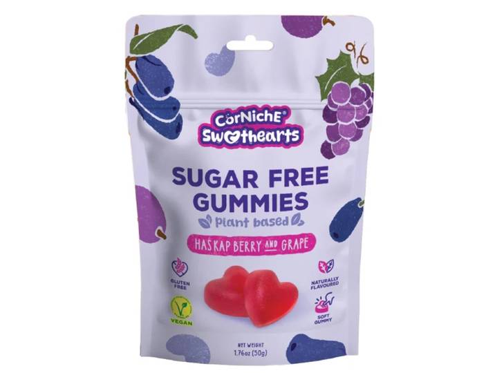 Corniche Sweethearts bonbons gélifiés sans sucre - baie de Haskap et raisin - 50 g
