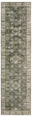 Style Haven Marissa Washable Vintage Oriental Olive/ Beige Area Rug Mat
