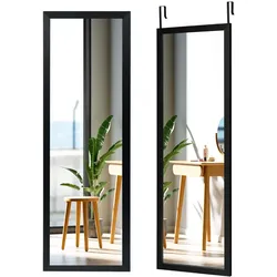 Helloshop26 - Wandspiegel 120 x 37 cm mit bruchsicherem Glas und modernen schwarzen MDF-Aufhängehaken 20_0012872