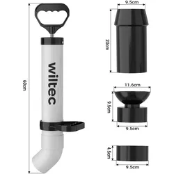 Wiltec Hochdruck Rohrreinigungspumpe Abflussreiniger Rohrreiniger Waschbecken WC, Reinigungsutensil, Weiss