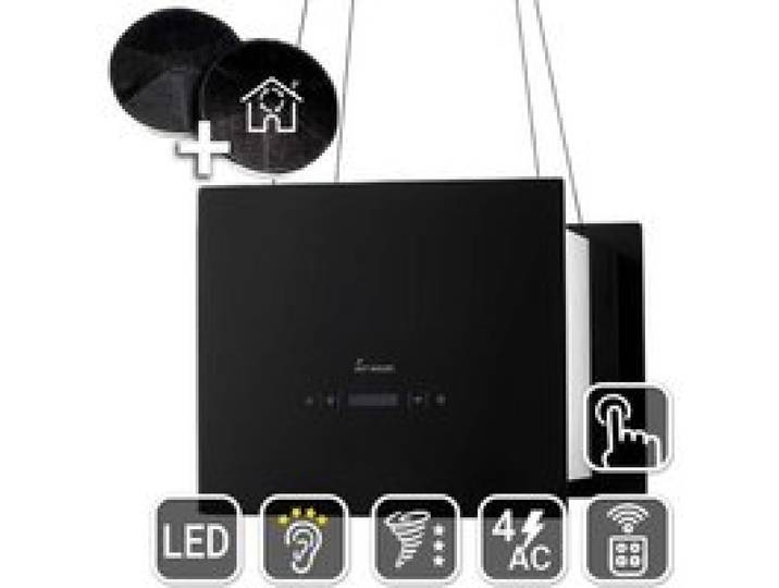 KKT KOLBE / Hotte Îlot / Hotte aspirante / 40cm / acier inoxydable / verre noir / Opération tactile / BOX400S