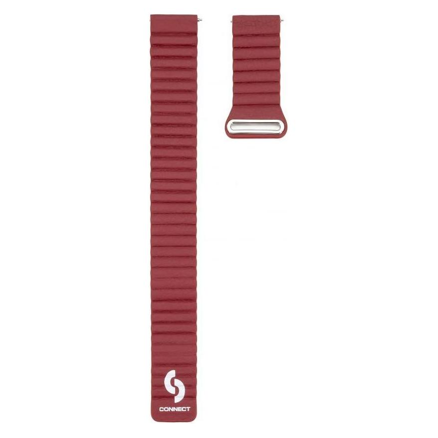 Connect 20mm Flat head Leather - Silicone Loop Magnetic Strap (130mm M/L) (20 mm, Leder, Silikon) (CONUNI20FHSR)