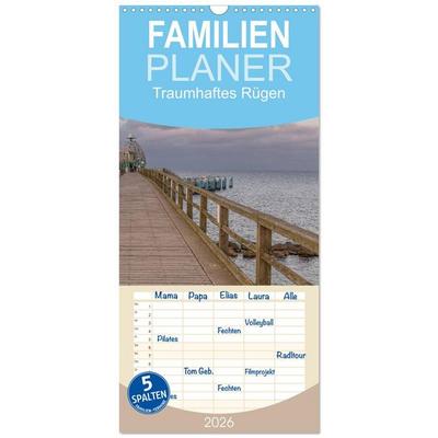 Familienplaner 2026 - Traumhaftes Rügen mit 5 Spalten (Wandkalender, 21 x 45 cm) CALVENDO