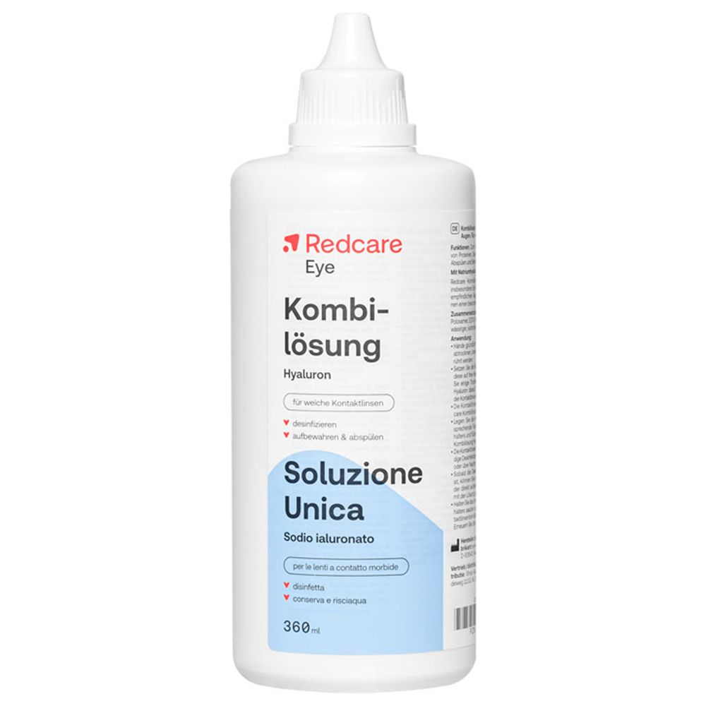 Redcare Kombilösung Hyaluron f.weiche Kontaktlins. 360 ml Aufbewahrungslösung