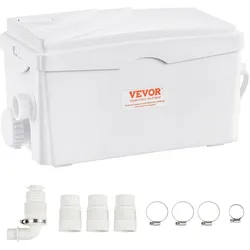 VEVOR Hebeanlage, 350 W, 6000 l/h Durchfluss, 7 m Förderhöhe, Abwasserpumpe mit 3 Wassereinlässen für Keller, Küche, Spüle, Dusche, Badewanne, Wäscheabwasserentsorgung, Aufspülmaschine