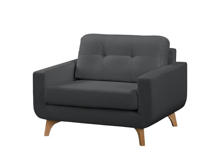 Sessel Postville Grau/Grau Webstoff 118 x 88 x 90cm