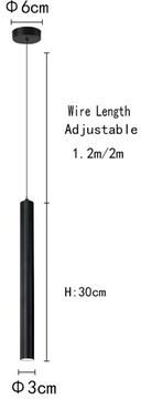 Inspired Finds Modern Nordic LED Double Head Pendant Light Cylinder Pipe Line Chandelier 3cm Single Head 47.24 Inches Wire Length 3 Light Change