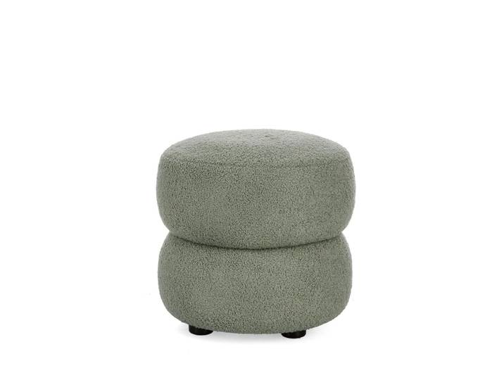 Pouf rond d41 en tissu vert